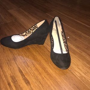 NWT Black Wedge Shoes size 8